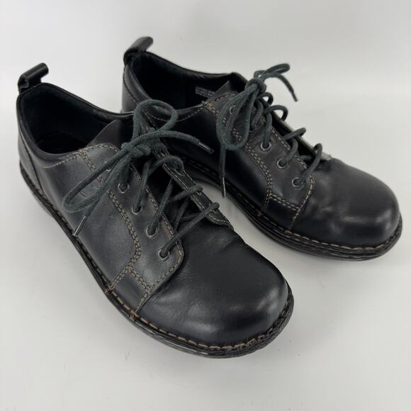BORN Women's Oxford Crafted Footwear Black Leather Lace Up Size 7.5 - Picture 2 of 8